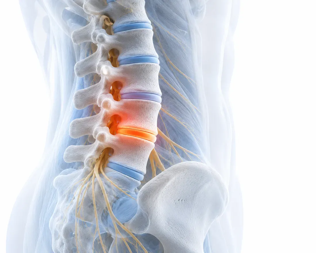 Back pain, anatomical illustration