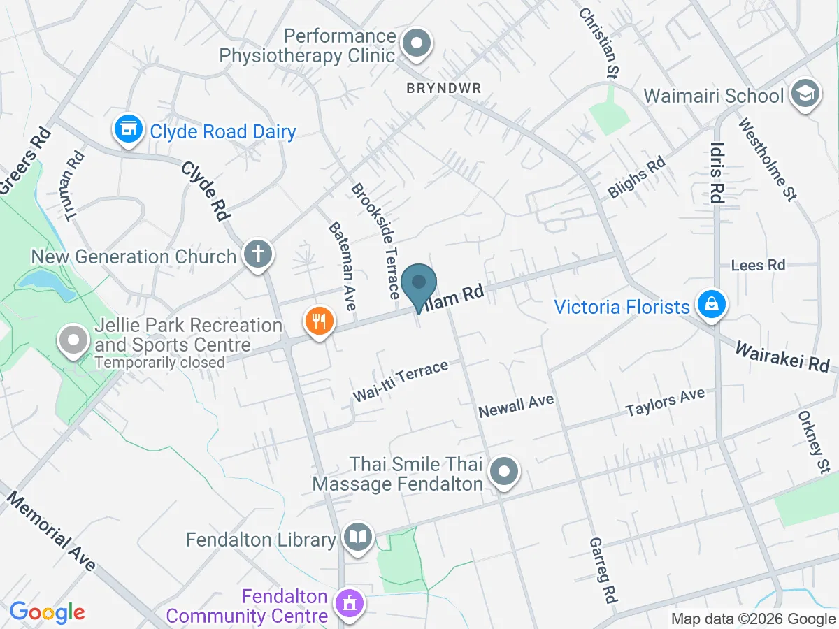 Map showing Better Health Osteopathy Fendalton, 416 Ilam Road, Fendalton