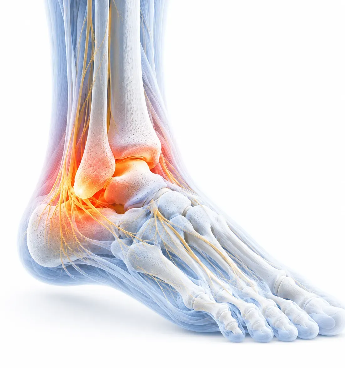 Foot & ankle pain, anatomical illustration