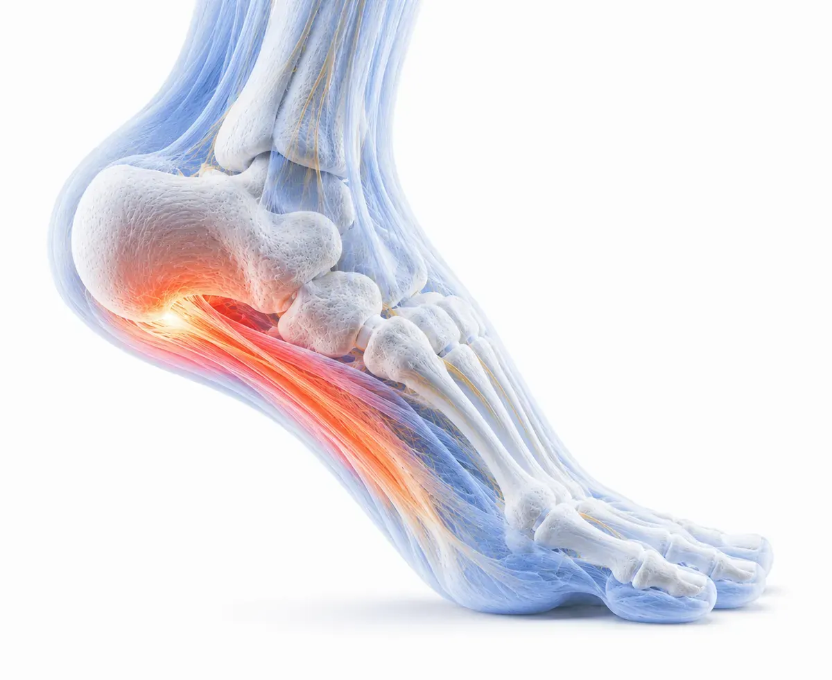 Plantar fasciitis, anatomical illustration