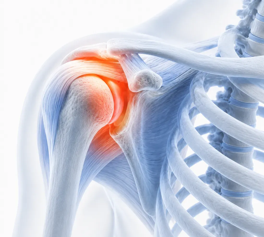 Shoulder pain, anatomical illustration