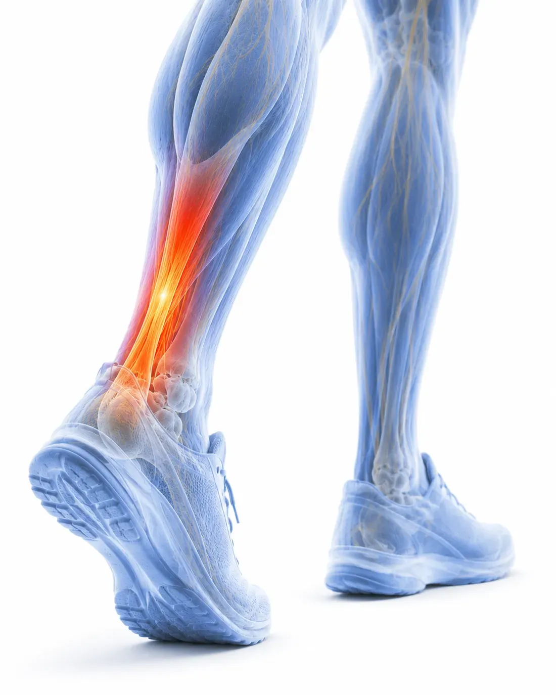 Sports injuries, anatomical illustration